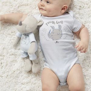 Demdaco Tough Guy Rino Buddy Plush Baby Toy I LOVE YOU 10”